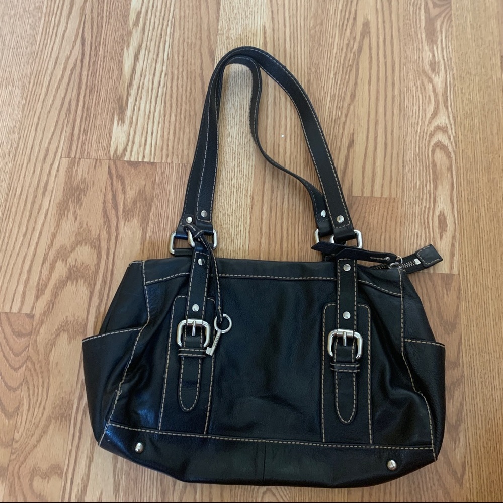 fossil early 2000s black shoulder bag